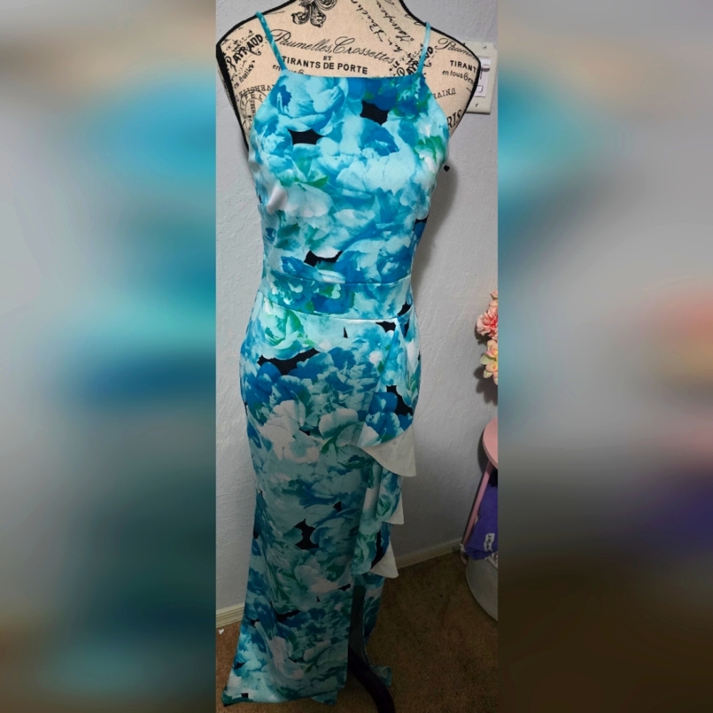 Blue Floral Maxi Dress
